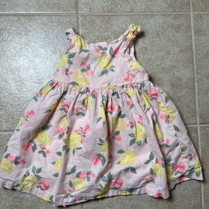 OshKosh Floral Lemon Print Dress Little Girls 18 months